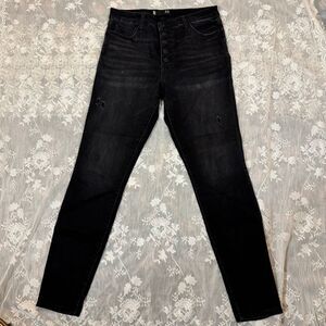 KUT from the Kloth Mia High Rise Fab Ab Skinny Jeans – Washed Black | Distressed